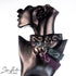 SiaLinda: Halsband Leia Kristall und Ring silber, echt Rinds-Velourleder - SiaLinda.com